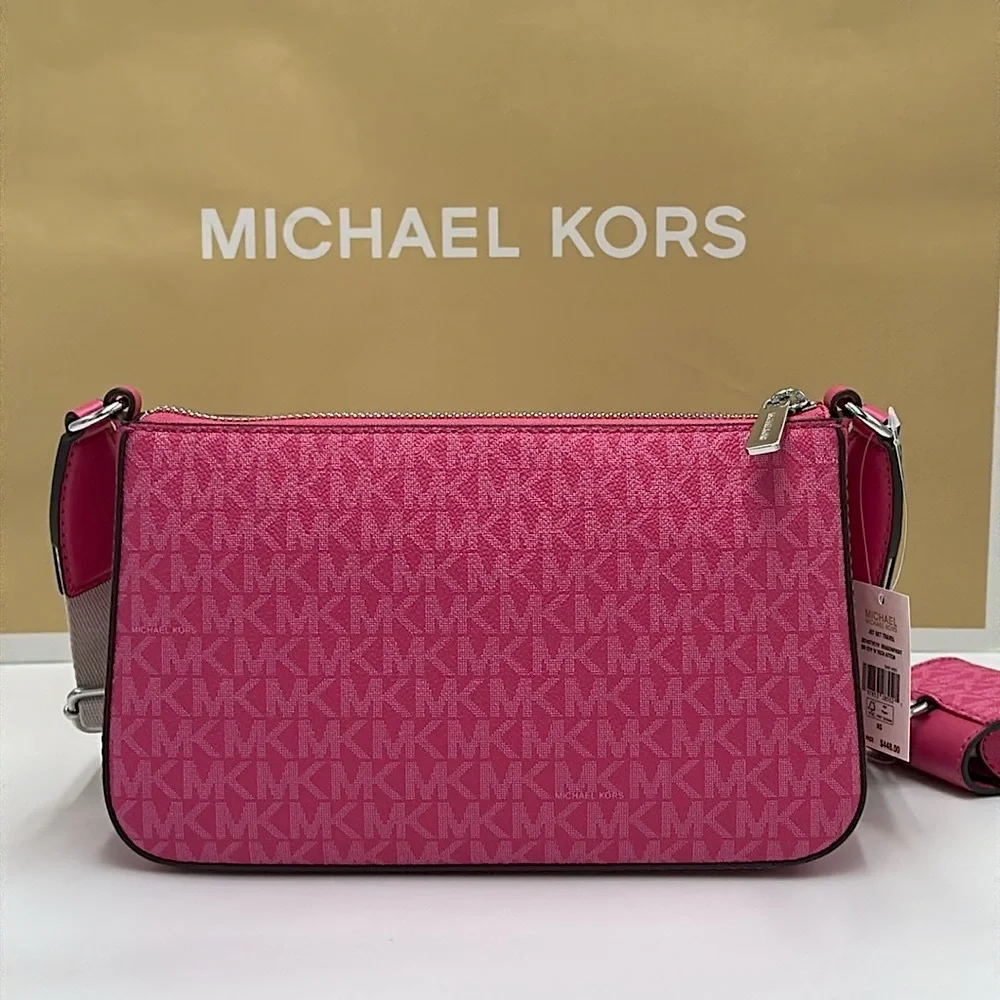 Michael Kors Jet Set Logo Crossbody Bag& Case for Apple AirPods Pro Dragonfruit